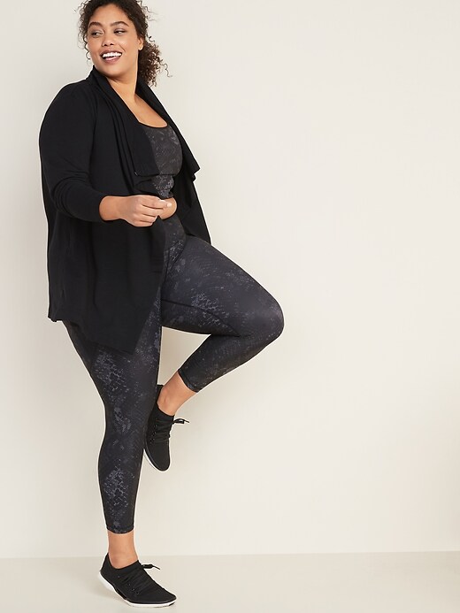 Image number 3 showing, Open-Front French Terry Plus-Size Wrap Top
