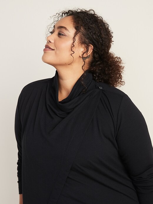 Image number 4 showing, Open-Front French Terry Plus-Size Wrap Top