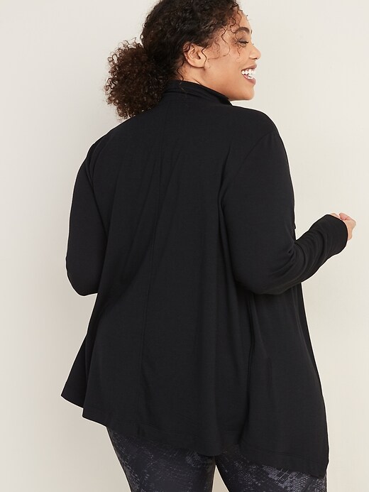 Image number 2 showing, Open-Front French Terry Plus-Size Wrap Top