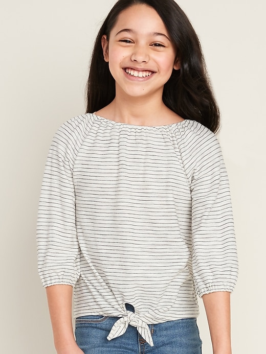 View large product image 1 of 4. Striped Tie-Hem Top for Girls