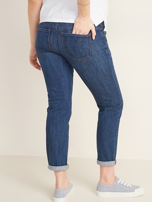 View large product image 2 of 3. Maternity Full-Panel Boyfriend Straight Jeans