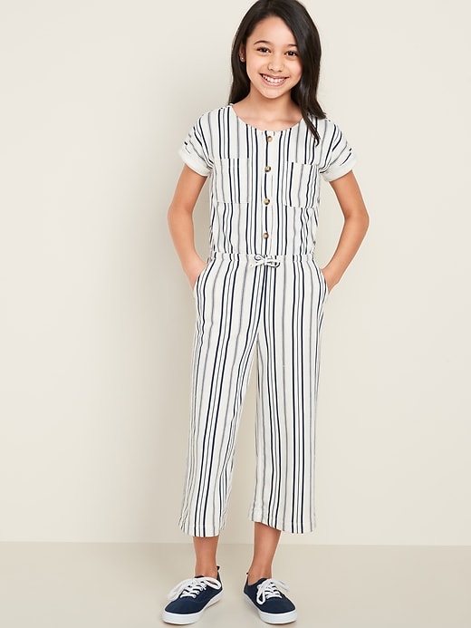 View large product image 1 of 3. French Terry Utility Jumpsuit for Girls