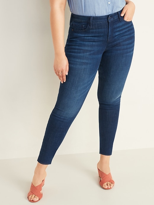 Image number 5 showing, Mid-Rise Frayed-Hem Rockstar Super Skinny Ankle Jeans for Women