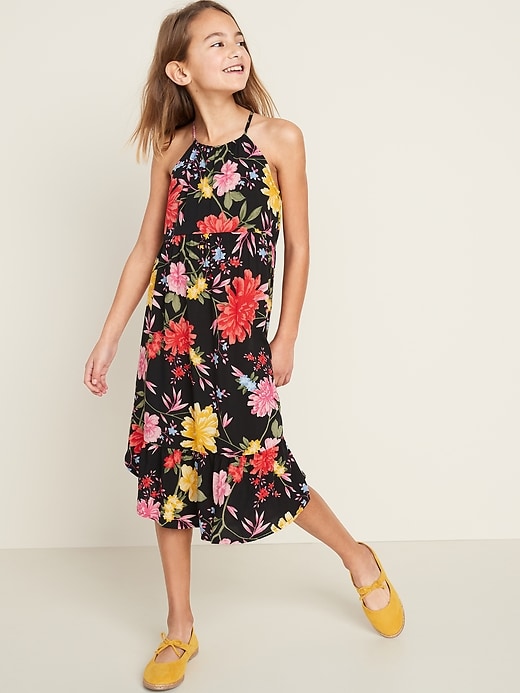 View large product image 1 of 1. Sleeveless Tulip-Hem Midi Dress for Girls