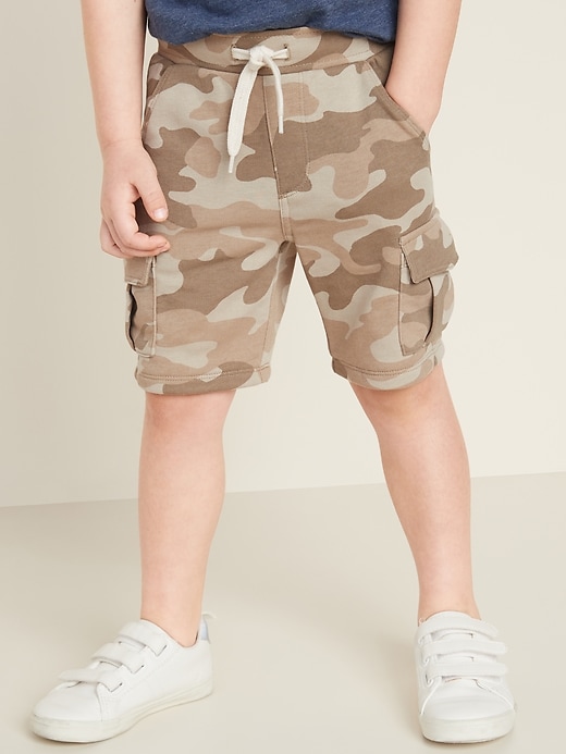 View large product image 1 of 1. Fleece-Knit Cargo Shorts for Toddler Boys