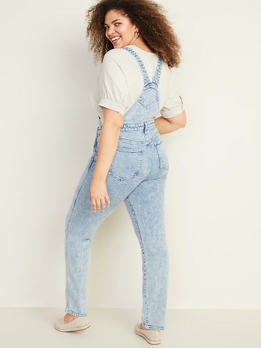 Image number 7 showing, Stonewashed Jean Overalls for Women