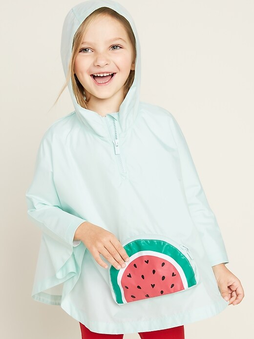 View large product image 1 of 1. Packable Poncho for Toddler Girls
