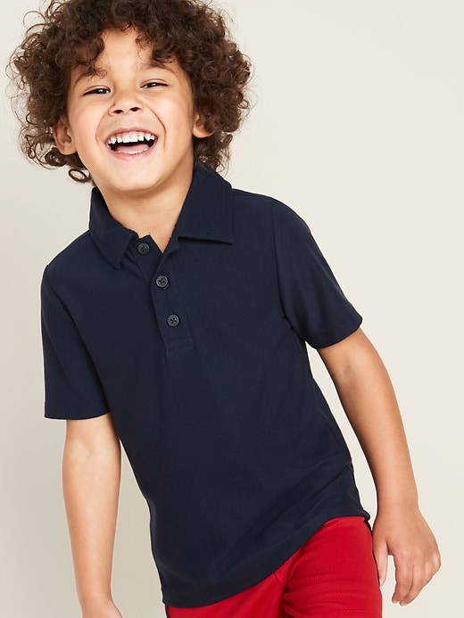 View large product image 1 of 1. Moisture-Wicking Uniform Polo for Toddler Boys