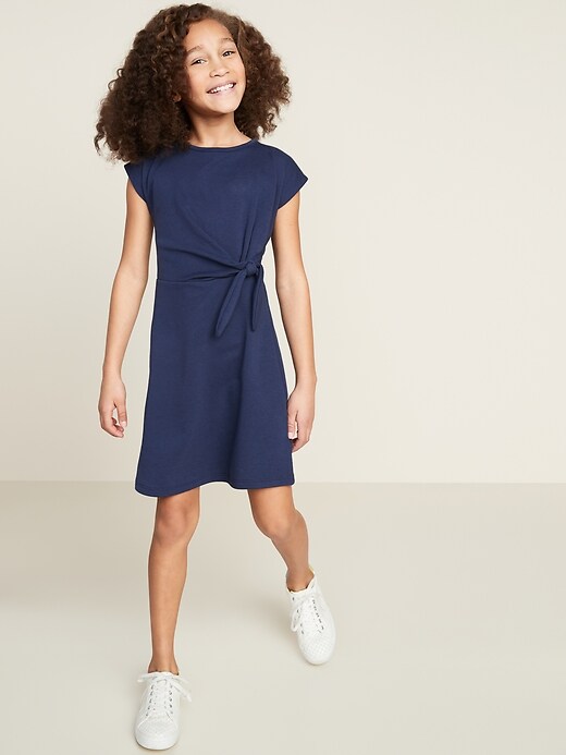 View large product image 1 of 1. French Terry Side-Tie Dress for Girls