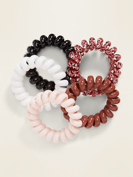 View large product image 1 of 1. Spiral Hair Ties 5-Pack For Women