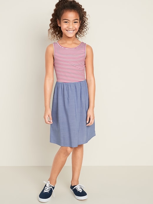 View large product image 1 of 1. Fit & Flare Tank Dress for Girls