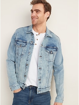 Acid wash denim hot sale jacket men