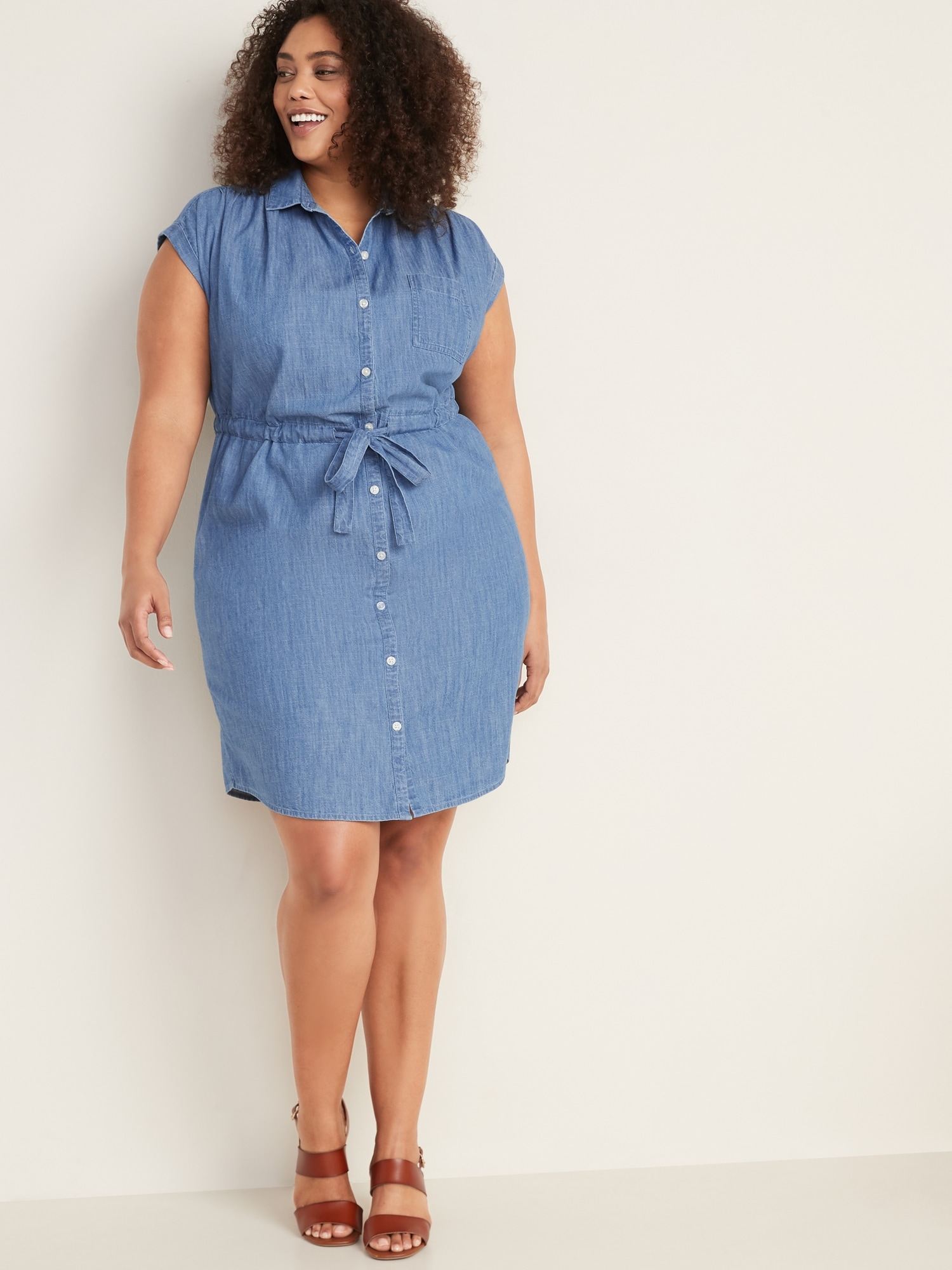 Chambray dress 2025 plus size