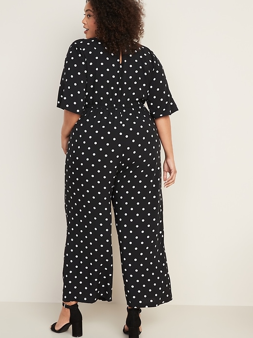 Image number 2 showing, Plus-Size Wrap-Front Bell-Sleeve Jumpsuit