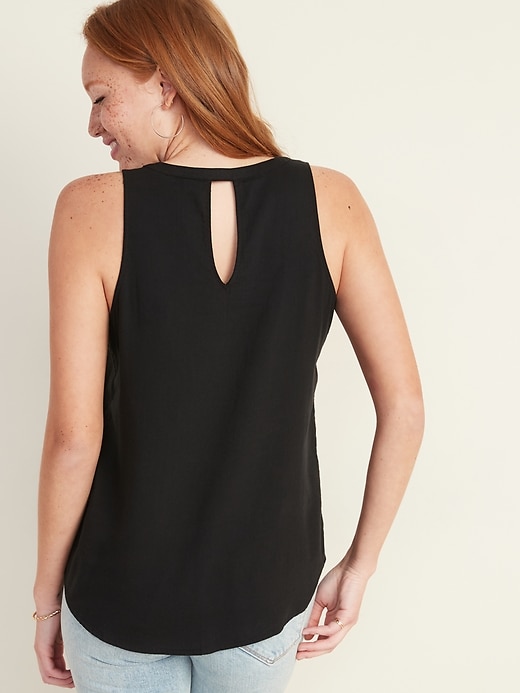 Image number 2 showing, Twill Cut-Out Back V-Neck Tank Top for Women