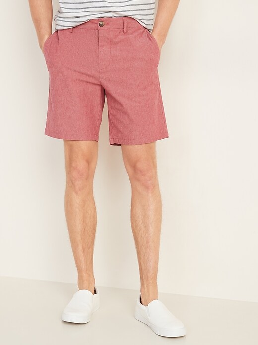 View large product image 1 of 2. Slim Ultimate Chambray Shorts -- 8-inch inseam