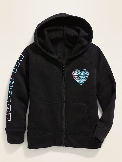 View large product image 1 of 1. Zip-Front Hoodie for Girls