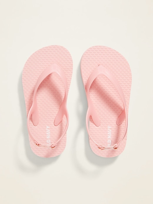 View large product image 1 of 1. Solid-Color Flip-Flops for Toddler Girls