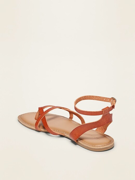 Strappy Faux-Leather Capri Sandals | Old Navy