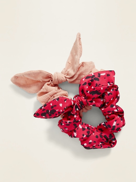 View large product image 1 of 1. Bow-Tie Scrunchie 2-Pack For Women