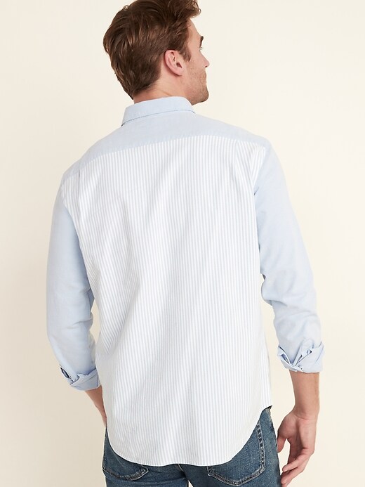 Image number 2 showing, Regular-Fit Built-In Flex Color-Blocked Everyday Oxford Shirt