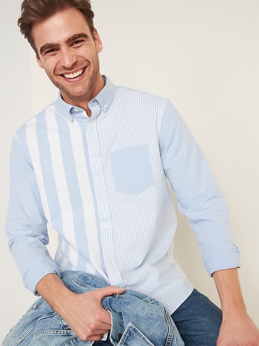 Image number 4 showing, Regular-Fit Built-In Flex Color-Blocked Everyday Oxford Shirt