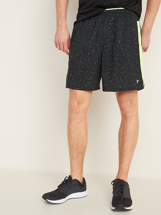 View large product image 1 of 3. Printed Quick-Dry Built-In Flex Run Shorts -- 7-inch inseam