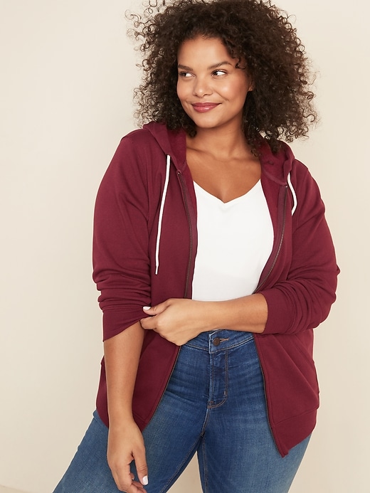 Image number 1 showing, Relaxed Plus-Size Zip Hoodie