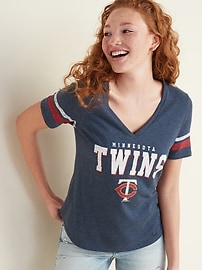 MLB® Team-Graphic Sleeve-Stripe Tee for Women