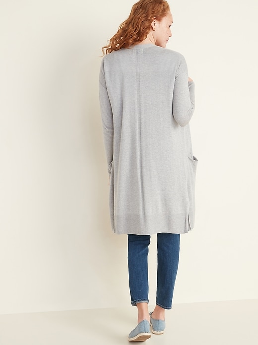 Image number 2 showing, Super-Long Open-Front Sweater for Women