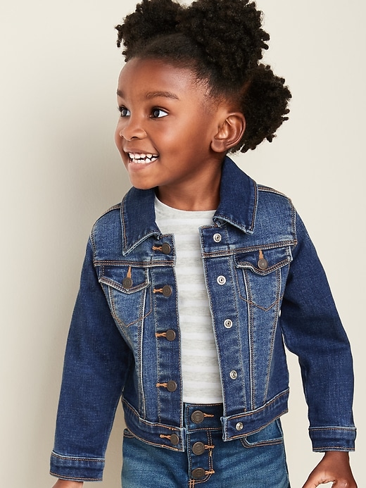 View large product image 1 of 1. Unisex Stretch Jean Jacket for Toddler