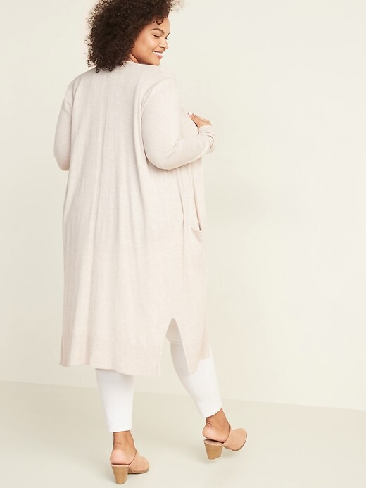 Image number 2 showing, Super-Long Plus-Size Open-Front Sweater