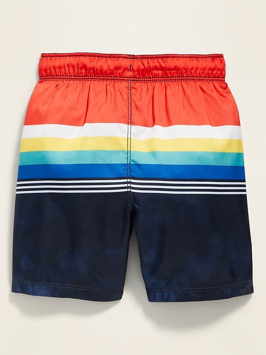 View large product image 2 of 2. Striped Functional-Drawstring Swim Trunks for Toddler Boys
