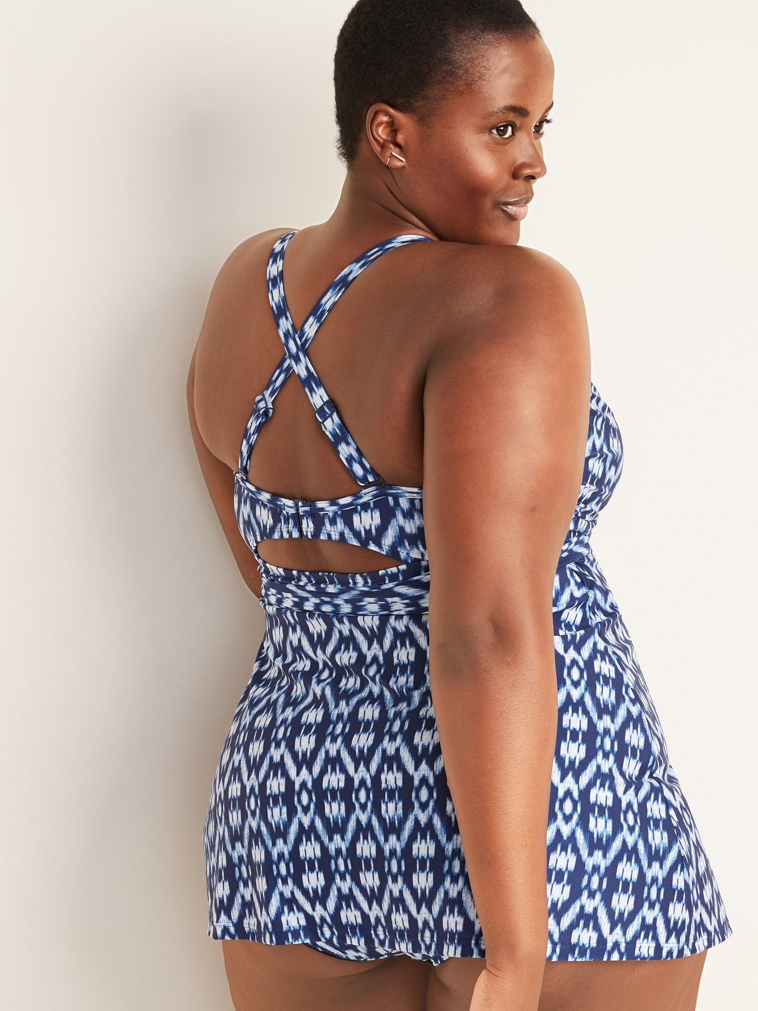 Wrap Front Secret Slim Plus Size Swim Dress Old Navy