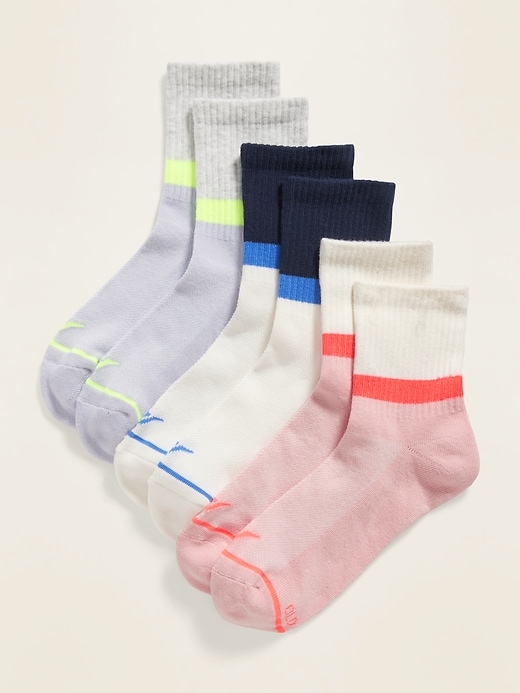 View large product image 1 of 1. Athletic Quarter-Crew Socks 3-Pack for Women