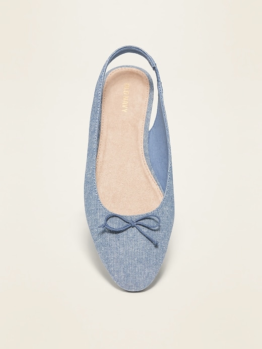 Image number 3 showing, Chambray Slingback Flats