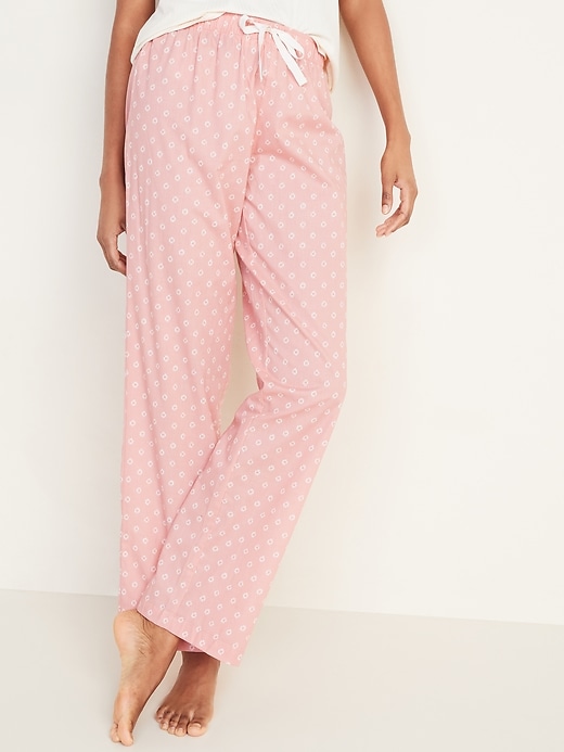 View large product image 1 of 1. Printed Poplin Pajama Pants for Women