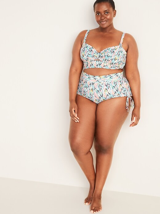 Image number 3 showing, Ikat-Print Twist-Front Underwire Plus-Size Swim Top