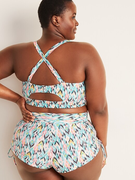 Image number 6 showing, Ikat-Print Twist-Front Underwire Plus-Size Swim Top