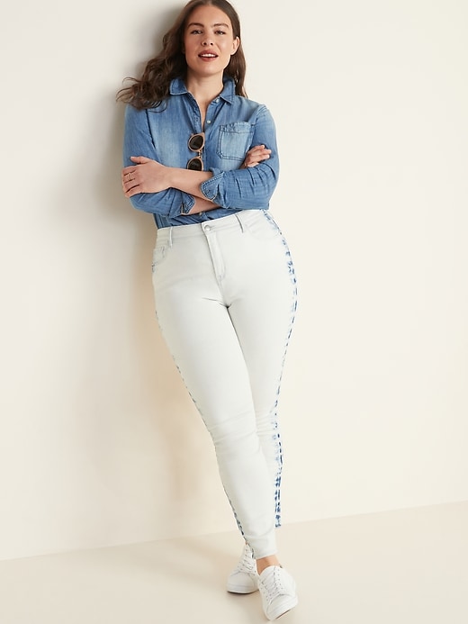 Image number 8 showing, High-Waisted Dip-Dye Rockstar Super Skinny Jeans for Women