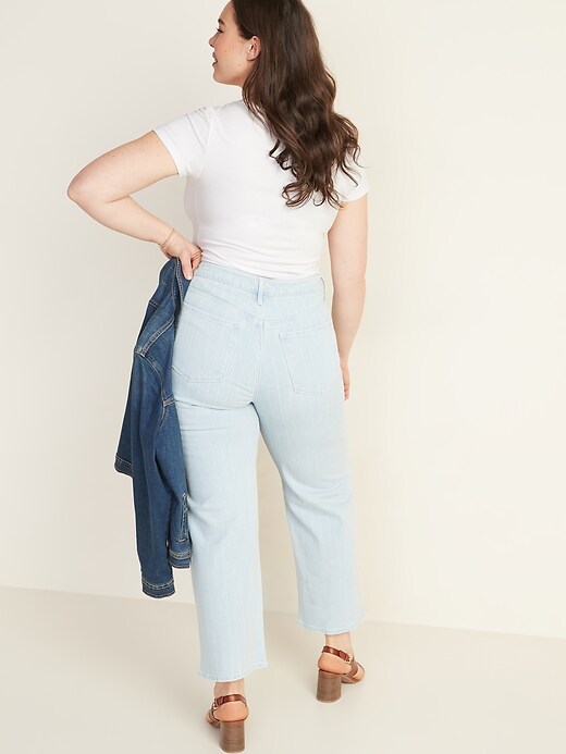 Image number 7 showing, High-Waisted Slim Wide-Leg Jeans for Women