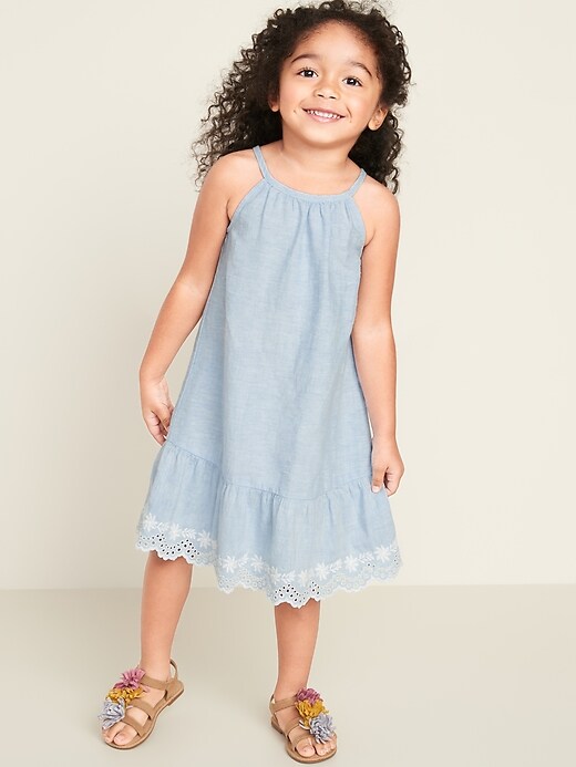 View large product image 1 of 1. Ruffle-Hem Halter Midi Dress for Toddler Girls