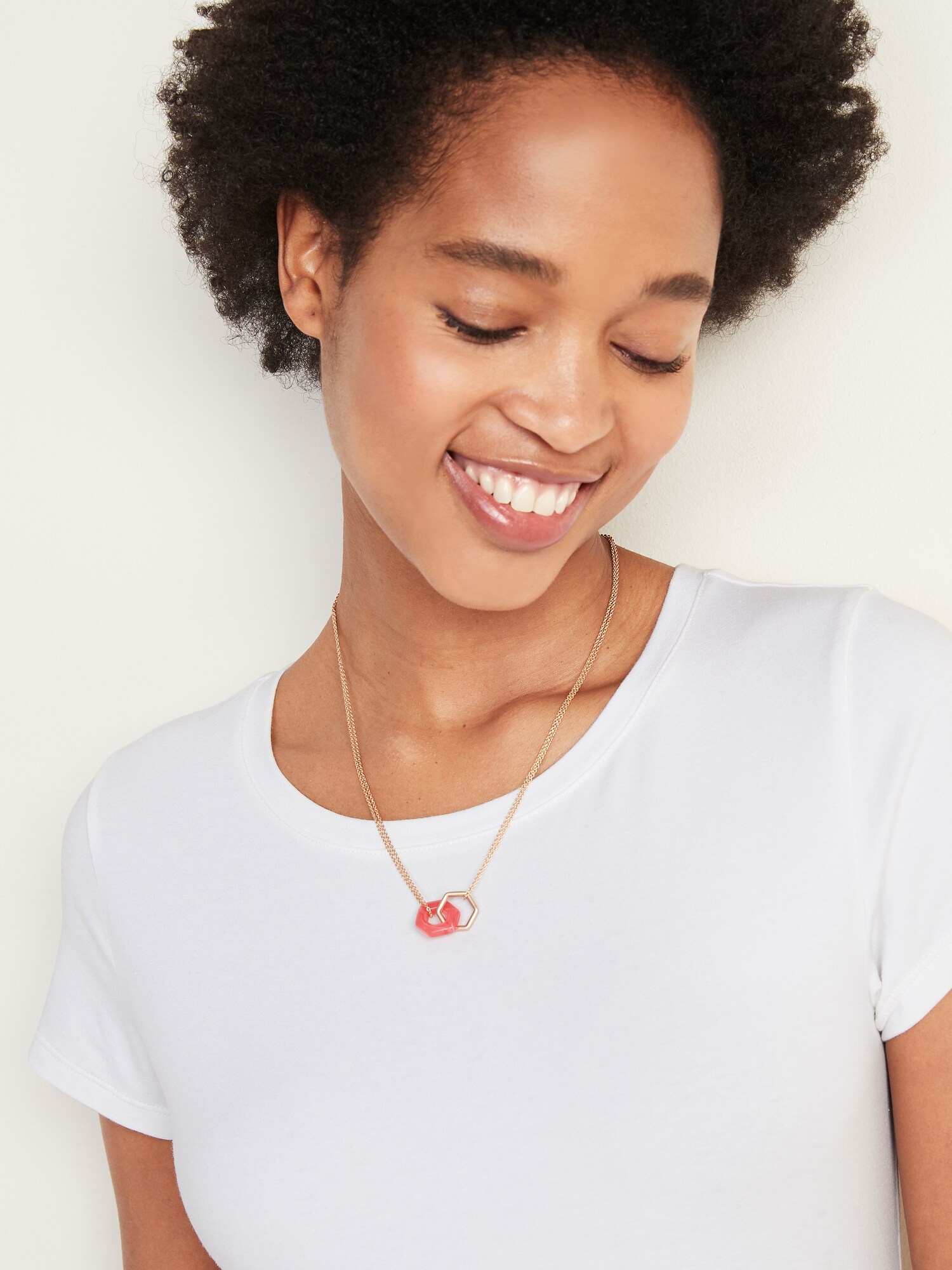 Interlocking Hexagon Pendant Necklace For Women Old Navy