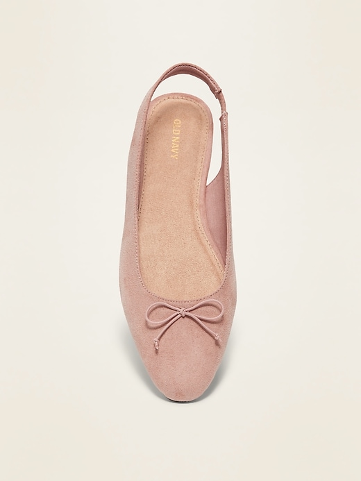 Image number 3 showing, Faux-Suede Slingback Flats