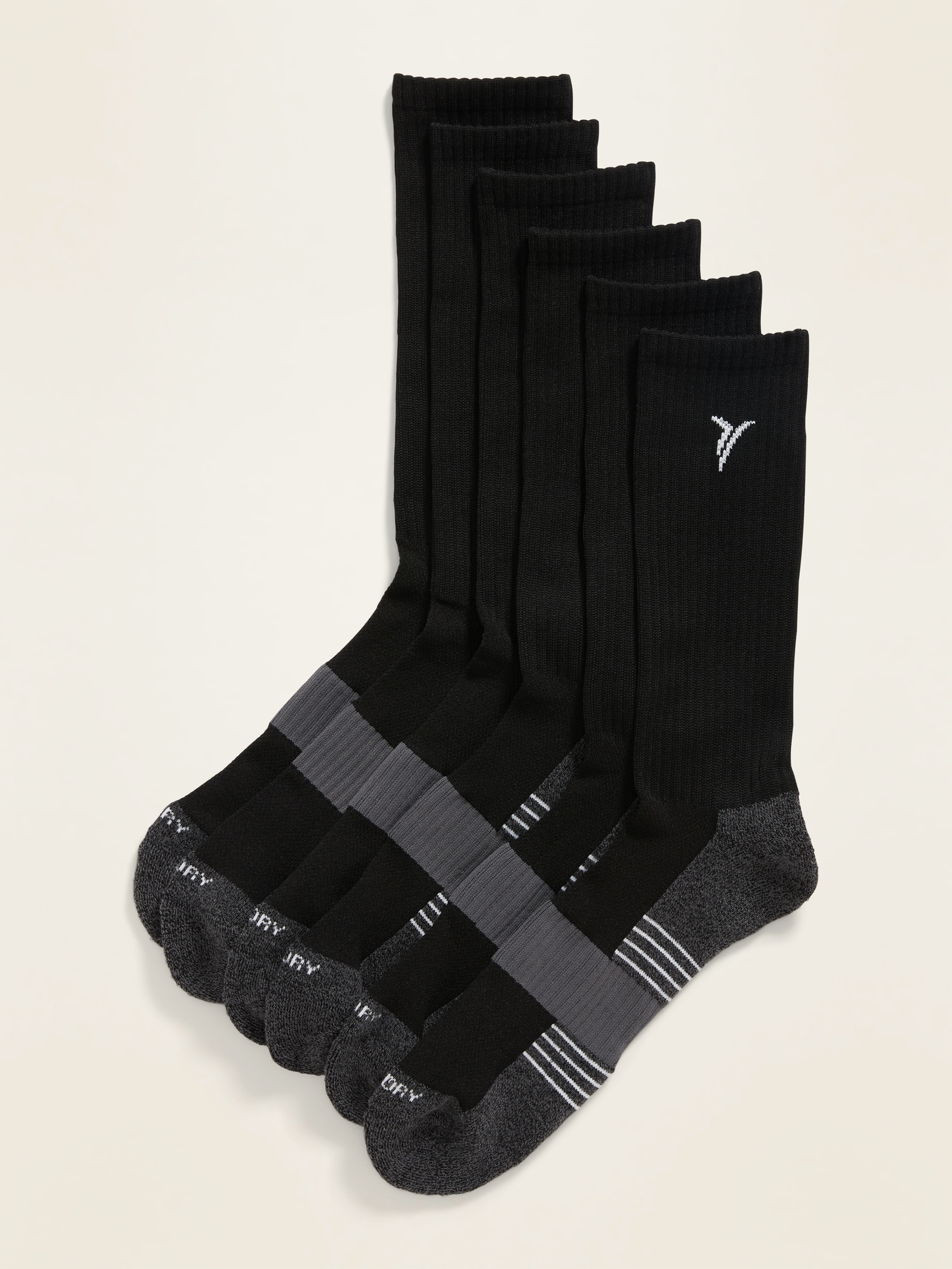 Old Navy Go-Dry Training Socks 3-Pack for Men black. 1
