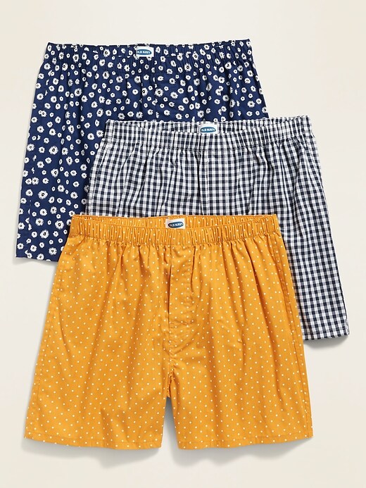 Old Navy Patterned Poplin Boxers 3-Pack for Men. 1