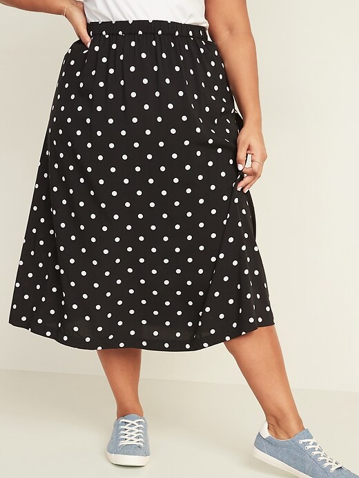 View large product image 1 of 3. Patterned Plus-Size Midi Skirt