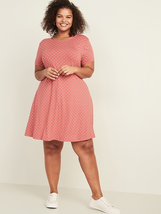 Image number 1 showing, Jersey-Knit Plus-Size Swing Dress