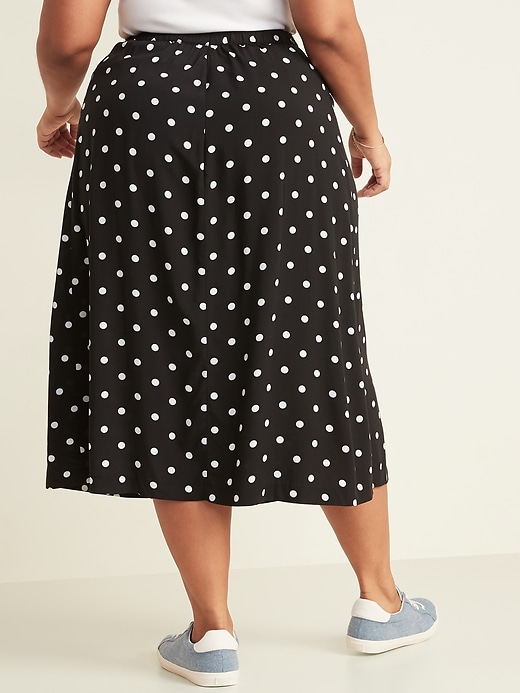 View large product image 2 of 3. Patterned Plus-Size Midi Skirt
