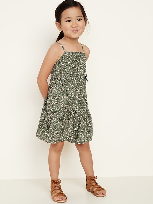 View large product image 1 of 1. Empire-Waist Floral Tiered Cami Dress for Toddler Girls
